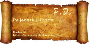 Pajenszky Ditta névjegykártya
